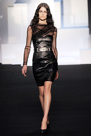 Vestido corset negro combinado con gasa S Kokosalaki